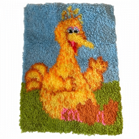Vintage Other - VINTAGE Sesame Street Big Bird Latch Hook Rug